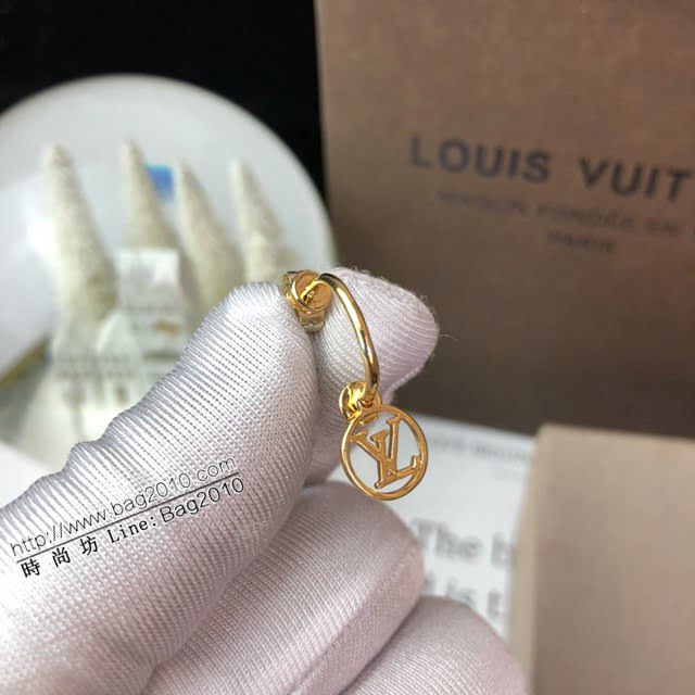 Louis Vuitton新款飾品 路易威登Monogram Résille四葉草耳環 LV不對稱耳勾耳釘耳吊  zglv2089